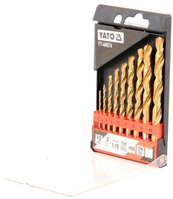 Yato sada vrtáků do železa HSS-TiN 10ks 1-10mm YT-44674