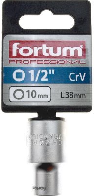 Hlavice nástrčná 1/2", 10mm, L 38mm FORTUM