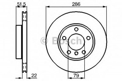 Brzdový kotouč Bosch 0 986 478 513 přední levý nebo pravý
