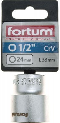Hlavice nástrčná 1/2", 24mm, L 38mm FORTUM