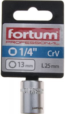 Hlavice nástrčná 1/4", 13mm, L 25mm FORTUM