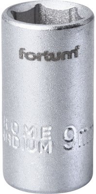 Hlavice nástrčná 1/4", 9mm, L 25mm FORTUM