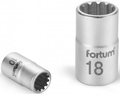 Hlavice nástrčná Multilock 1/4", 4mm, L 25mm FORTUM