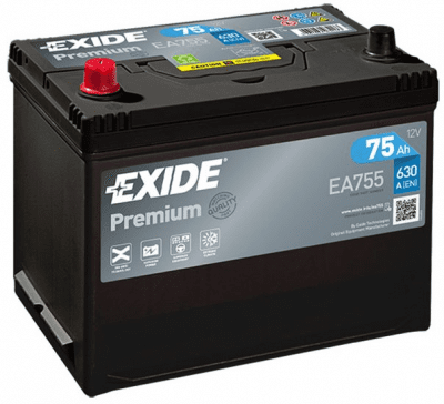 Autobaterie Exide Premium 12V, 75Ah, 630A, EA755