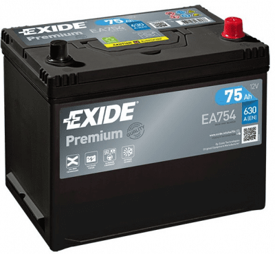 Autobaterie Exide Premium 12V, 75Ah, 630A, EA754
