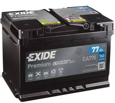 Autobaterie Exide Premium 12V, 77Ah, 760A, EA770