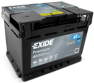 Autobaterie Exide Premium 12V, 61Ah, 600A, EA612