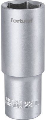 Hlavice nástrčná prodloužená 1/2", 22mm, L 77mm FORTUM