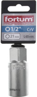Hlavice nástrčná na zapalov. svíčky 1/2", 21mm, L 65mm, magnet FORTUM