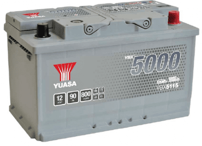 Autobaterie Yuasa YBX5000 Silver High Performance SMF 12V, 90Ah, 800A, YBX5115