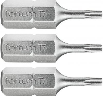 Hrot TORX 1/4", sada 3ks, T7x25mm, S2 FORTUM