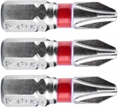 Hrot křížový phillips, sada 3ks, PH 2x25mm, S2 FORTUM
