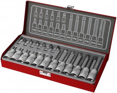 Hlavice zástrčné Imbusové, sada 18ks, 1/4", 1/2" FORTUM