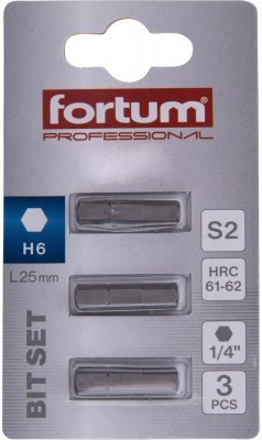 Hrot imbus sada 3ks, H 6x25mm, S2 FORTUM