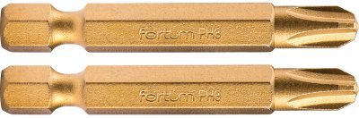Hrot křížový phillips, sada 2ks, PH 3x50mm,titan. úprava, S2 FORTUM