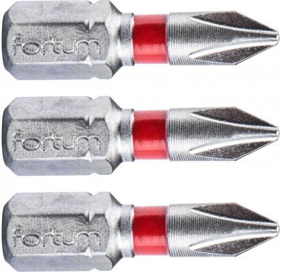 Hrot křížový phillips, sada 3ks, PH 1x25mm, S2 FORTUM