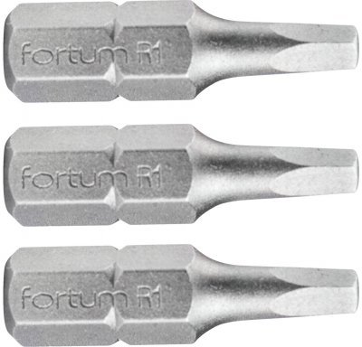 Hrot čtverec sada 3ks, SQ 1x25mm, S2 FORTUM