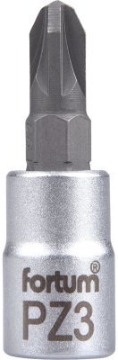 Hlavice zástrčná 1/4" hrot pozidriv, PZ 3, L 37mm FORTUM