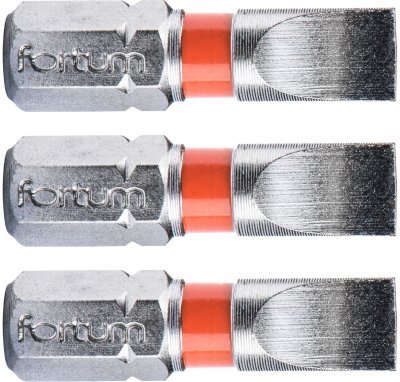 Hrot plochý sada 3ks, 6x25mm, S2 FORTUM