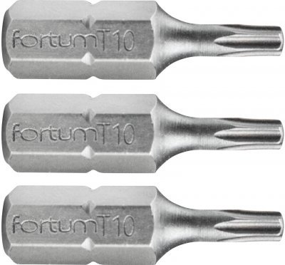 Hrot TORX, sada 3ks, T 10x25mm, S2 FORTUM