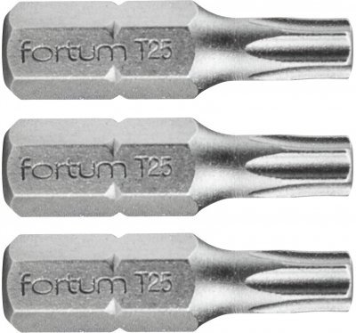 Hrot TORX, sada 3ks, T 25x25mm, S2 FORTUM