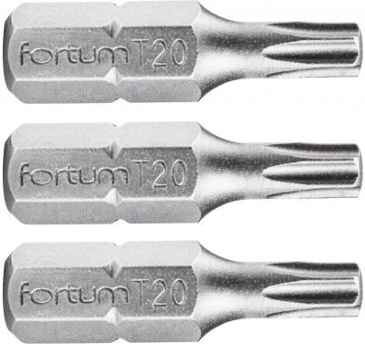 Hrot TORX, sada 3ks, T 20x25mm, S2 FORTUM