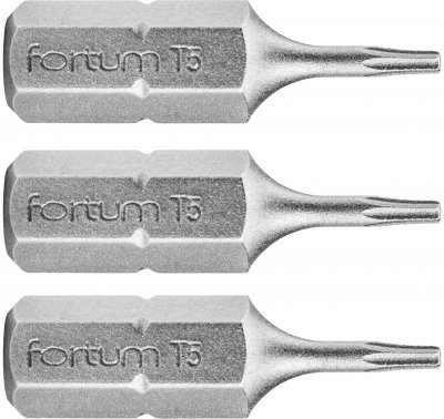 Hrot TORX, sada 3ks, T 5x25mm, S2 FORTUM
