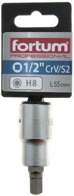 Hlavice zástrčná 1/2" imbus, H 8, L 55mm FORTUM