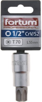 Hlavice zástrčná 1/2" hrot TORX, T70, L 55mm FORTUM
