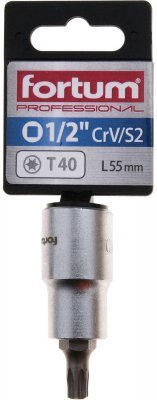 Hlavice zástrčná 1/2" hrot TORX, T40, L 55mm FORTUM