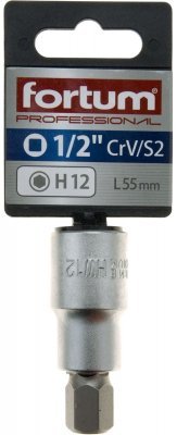 Hlavice zástrčná 1/2" imbus, H 12, L 55mm FORTUM