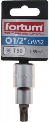 Hlavice zástrčná 1/2" hrot TORX, T50, L 55mm FORTUM