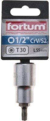 Hlavice zástrčná 1/2" hrot TORX, T30, L 55mm FORTUM