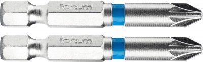 Hrot křížový pozidriv, sada 2ks, PZ 2x50mm, S2 FORTUM