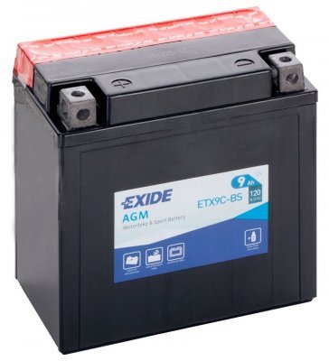 Motobaterie Exide Bike AGM 12V, 9Ah, ETX9C-BS