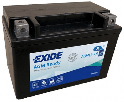 Motobaterie Exide Bike AGM Ready 12V, 8Ah, AGM12-7.5