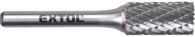 Fréza karbidová, válcová s čelním ozubením, pr.12x25mm/stopka 6mm, sek střední EXTOL INDUSTRIAL