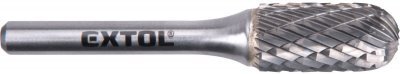 Fréza karbidová, válcová s kulovým čelem, pr.12x25mm/stopka 6mm, sek střední EXTOL INDUSTRIAL