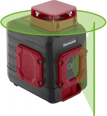 Laser zelený liniový, křížový samonivelační FORTUM