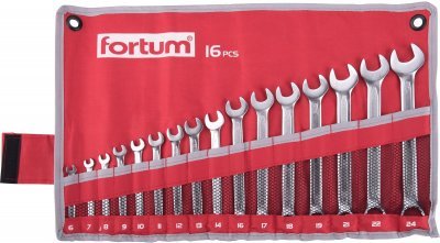 Klíče očkoploché, sada 16ks, 6-24mm FORTUM