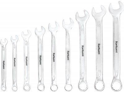Klíče očkoploché, sada 9ks, 6-19mm FORTUM