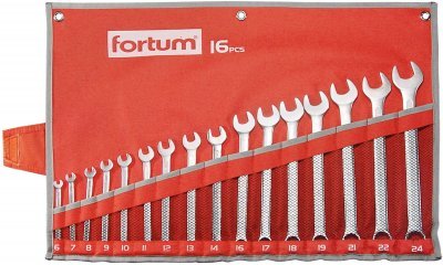Klíče očkoploché, sada 16ks, 6-24mm FORTUM