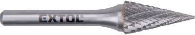 Fréza karbidová, konická-jehlan, pr.12x25mm/stopka 6mm, sek střední EXTOL INDUSTRIAL