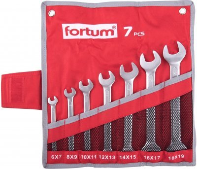 Klíče ploché, sada 7ks, 6-19mm FORTUM