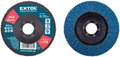 Kotouč lamelový šikmý zirkonový, P40,⌀115mm EXTOL INDUSTRIAL