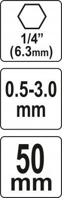 Bezklíčové rychloupínací sklíčidlo 0.5-3.0mm HEX Yato YT-04644