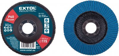 Kotouč lamelový šikmý zirkonový, P60,⌀115mm EXTOL INDUSTRIAL