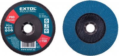 Kotouč lamelový šikmý zirkonový, P80,⌀150mm EXTOL INDUSTRIAL