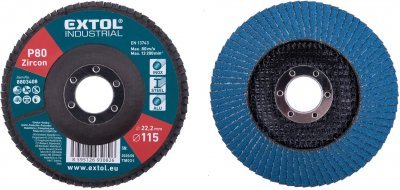 Kotouč lamelový šikmý zirkonový, P80,⌀115mm EXTOL INDUSTRIAL