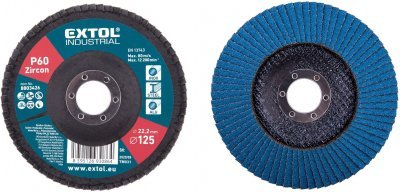 Kotouč lamelový šikmý zirkonový, P60,⌀125mm EXTOL INDUSTRIAL